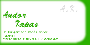 andor kapas business card